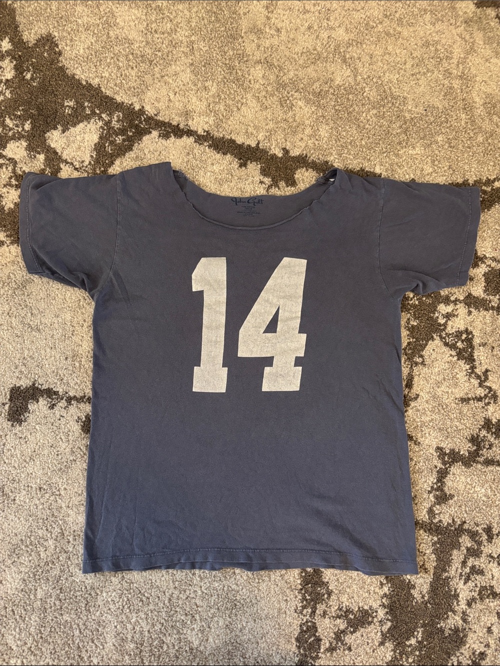 Brandy Melville Navy Tee with White '14' Graphic